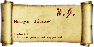 Weiger József névjegykártya